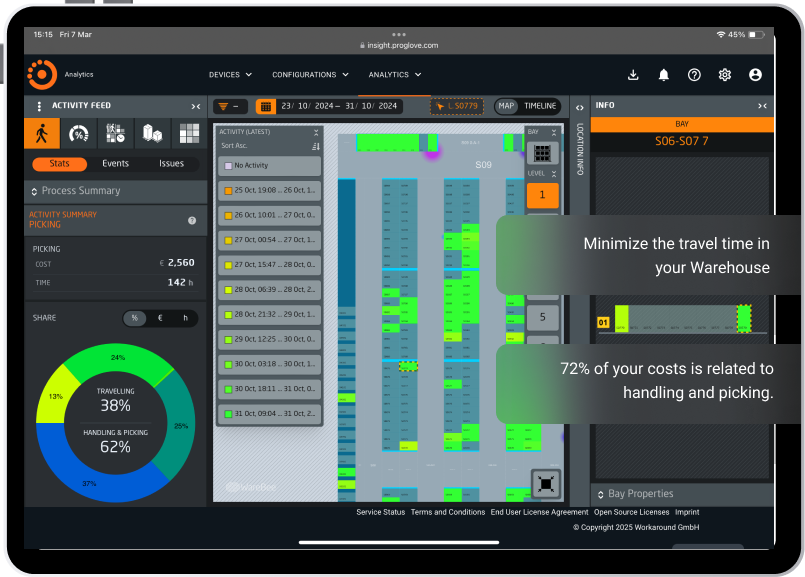 Warehouse 360 Layout visibility - ProGlove wearable barcode scanners