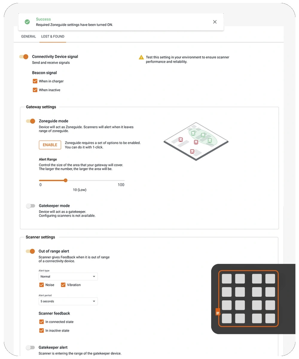 INSIGHT Control screenshot - ProGlove wearable barcode scanners